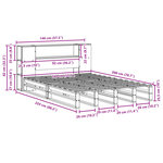 vidaXL Lit bibliothèque sans matelas blanc 140x200 cm bois massif