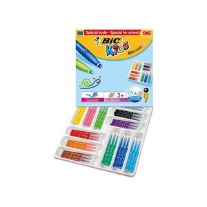 Class Pack de 96 feutres de coloriage KIDS COULEUR XL Pte large conique bloquée 12 Couleurs BIC