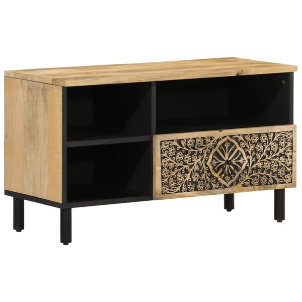 vidaXL Meuble TV 80x33x46 cm bois massif de manguier