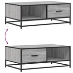 vidaXL Table basse sonoma gris 90x57x35 cm bois d'ingénierie et métal