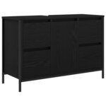 Set de meubles pour la salle de bain 2 pièces en bois d'ingénierie chêne noir