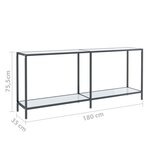 vidaXL Table console Blanc 180x35x75 5 cm Verre trempé