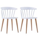 vidaXL Chaises à manger lot de 2 blanc plastique