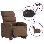 vidaXL Fauteuil inclinable de massage électrique Marron Tissu