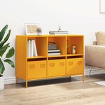vidaXL Buffet jaune moutarde 101 5x39x73 5 cm acier laminé à froid