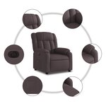 vidaXL Fauteuil inclinable électrique Marron foncé Tissu