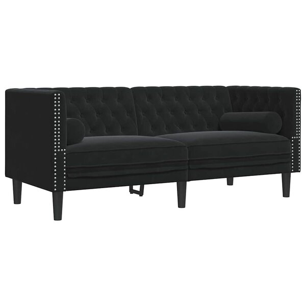 vidaXL Canapé Noir 174 x 74 5 x 70 5 cm Velours