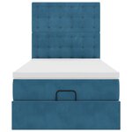 vidaXL Cadre de lit ottoman avec matelas bleu foncé 80x200 cm velours
