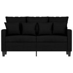 vidaXL Canapé à 2 places Noir 120 cm Tissu