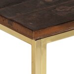 vidaXL Table basse doré acier inoxydable et bois de mélèze massif
