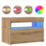 vidaXL Meubles TV avec lumières LED 2 Pièces chêne artisanal