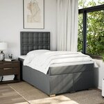 vidaXL Sommier à lattes de lit avec matelas Gris foncé 120x200cm Tissu