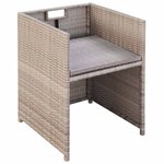 vidaXL Salon de jardin encastrable avec coussins 11 Pièces Rotin Beige