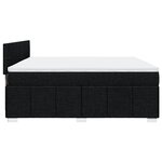vidaXL Sommier à lattes de lit avec matelas Noir 200x200 cm Tissu