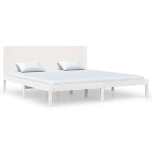 vidaXL Cadre de lit sans matelas blanc 200x200 cm bois massif de pin