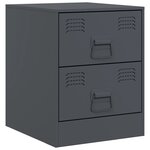 vidaXL Table de chevet anthracite 34 5x39x44 cm acier
