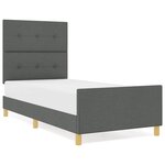 vidaXL Cadre de lit avec tête de lit Gris foncé 100 x 200 cm tissu