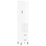 vidaXL Buffet haut Blanc brillant 34 5x34x180 cm Bois d'ingénierie