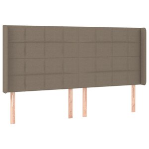 vidaXL Tête de lit avec oreilles Taupe 163x16x118/128 cm Tissu