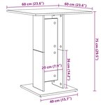 vidaXL Table de bistro chêne artisanal 60x60x75 cm bois d'ingénierie