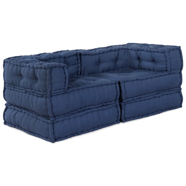 Poufs modulaires vidaXL 2 Pièces en tissu indigo