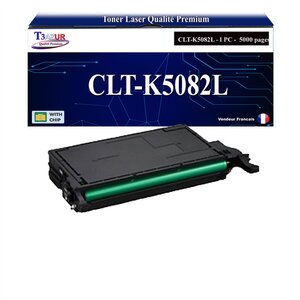 T3AZUR - Toner compatible avec Samsung CLT-K5082L CLT-K5082S pour Samsung Samsung CLP620ND CLP670N CLP670ND CLX6220FX CLX6250FX - Noire