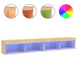 vidaXL Meubles TV avec lumières LED 2 Pièces chêne sonoma 100x30x30 cm