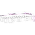 vidaXL Matelas à ressorts ensachés dureté moyenne 90x200 cm