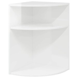 vidaXL Table d'appoint Blanc brillant 39 7 x 39 7 x 60 cm