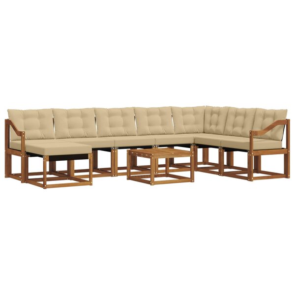 vidaXL Ensemble de canapés d'extérieur 9 Pièces Naturel et Beige
