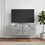 vidaXL Meuble TV mural Gris béton 78 5 x 31 x 30 cm Bois d'ingénierie