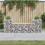 vidaXL Banc de jardin design gabion 183x41x60 5 cm bois massif de pin
