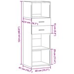 vidaXL Buffet haut gris béton 40x42 5x124 cm bois d'ingénierie
