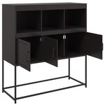 vidaXL Buffet noir 100 5x39x107 cm acier laminé à froid
