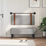 vidaXL Tête de lit suspendue Avec lumière LED Gris nuage PU antique