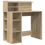 vidaXL Bureau avec Rangement Chêne Sonoma 90x48x101.5 cm Bois d'ingénierie
