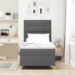 vidaXL Lit à ressorts avec matelas Gris foncé 90 x 200 cm tissu