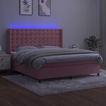 vidaXL Sommier à lattes de lit matelas et LED Rose 180x200 cm Velours