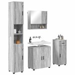 vidaXL Ensemble de mobilier de salle de bain 4 Pièces Gris Sonoma