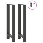 vidaXL Pieds de table de bar Anthracite 2 pièces 40 x (100-101) cm Acier