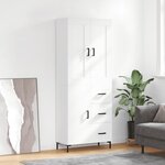 vidaXL Buffet haut Blanc 69 5x34x180 cm Bois d'ingénierie