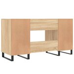Bureau table poste de travail meuble d'ordinateur informatique étude chêne sonoma 140 x 50 x 75 cm bois d'ingénierie brun 02_0023653