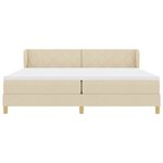 vidaXL Lit à ressorts avec matelas Crème 200 x 200 cm tissu