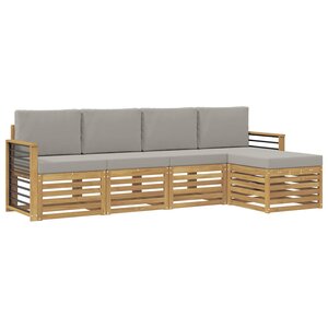 vidaXL Ensemble de canapés d'extérieur 5 pc Blanc et gris clair
