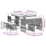 vidaXL Ensemble à manger de jardin et coussins 9 Pièces mélange beige
