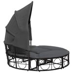 vidaXL Lit de repos d'extérieur avec auvent et coussins résine tressée