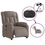 vidaXL Fauteuil de massage inclinable électrique Taupe Tissu