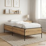 vidaXL Cadre de lit Chêne artisanal 80 x 200 cm Bois d'ingénierie