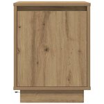 vidaXL Armoire de chevet et lumières LED chêne artisanal 38x34x50 cm