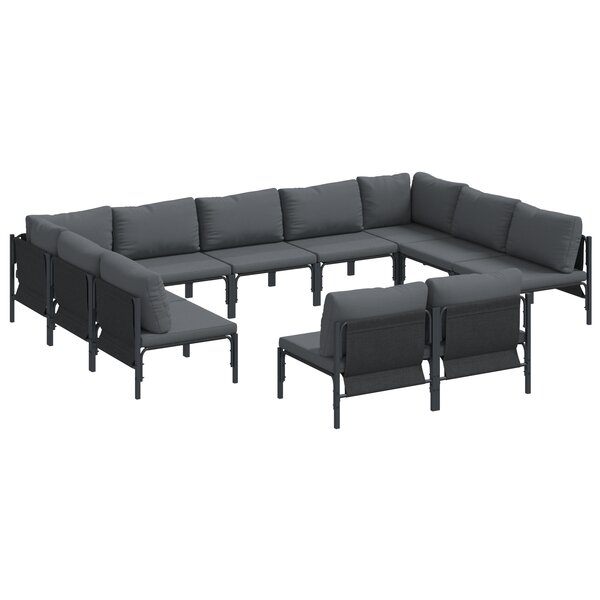 vidaXL Ensemble de canapé de jardin 11 Pièces Anthracite Acier
